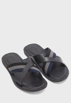 Webbing Detail Cross Strap Sandals