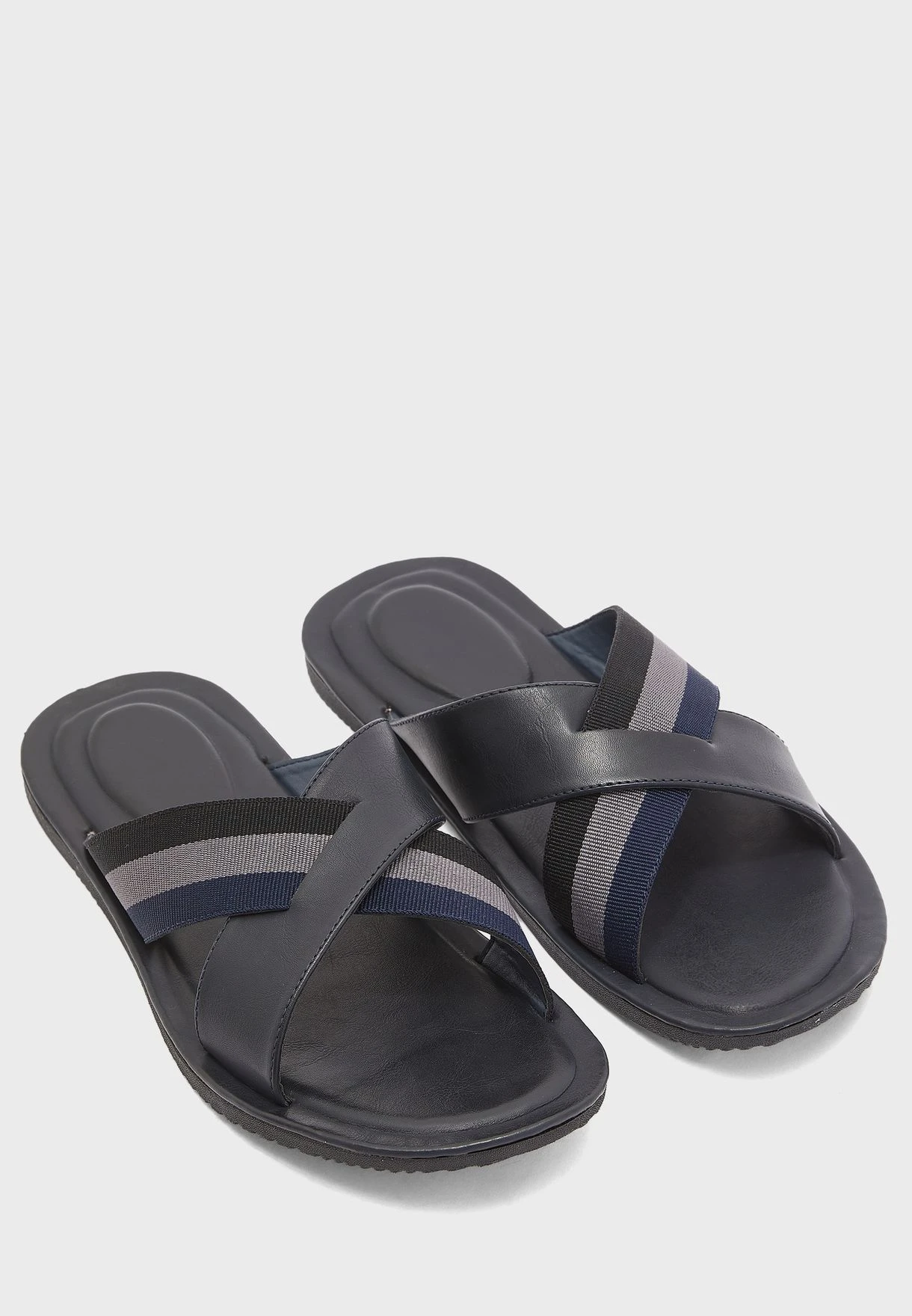 Webbing Detail Cross Strap Sandals