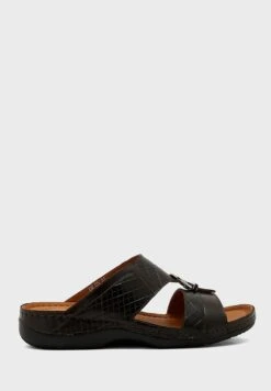 Diamond Pattern Leather Sandals