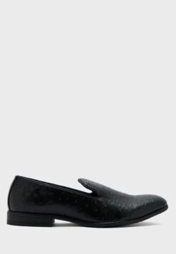 Faux Leather Ostrict Print Formal Slip Ons